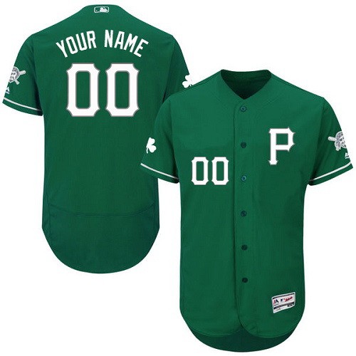 Men's Pittsburgh Pirates Customized Green Celtic FlexBase Jersey