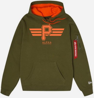 Men's Pittsburgh Pirates Green Alpha Industries Pullover Hoodie