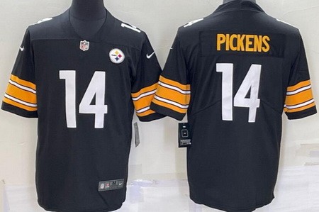 Men's Pittsburgh Steelers #14 George Pickens Limited Black Vapor Jersey