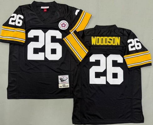 Men's Pittsburgh Steelers #26 Rod Woodson Black Alternate 1994 Throwback Jersey
