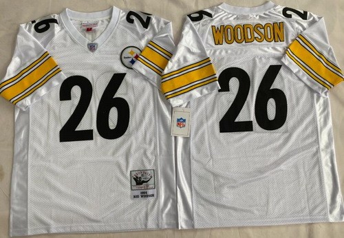 Men's Pittsburgh Steelers #26 Rod Woodson White 1994 Throwback Jersey