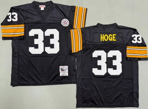 Men's Pittsburgh Steelers #33 Merril Hoge Black 1976 Throwback Jersey