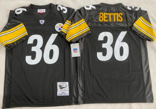 Men's Pittsburgh Steelers #36 Jerome Bettis Black 1996 Jersey