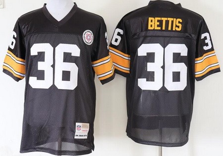 Men's Pittsburgh Steelers #36 Jerome Bettis Black Throwback Jersey
