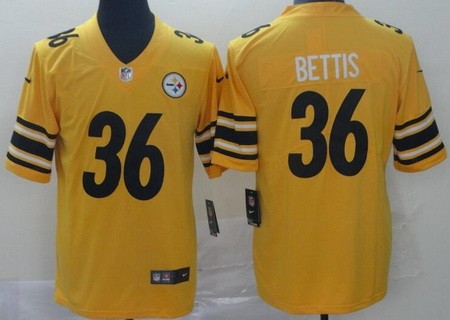 Men's Pittsburgh Steelers #36 Jerome Bettis Limited Yellow Inverted Vapor Untouchable Jersey