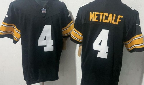 Men's Pittsburgh Steelers #4 DK Metcalf Limited Black FUSE Vapor Jersey