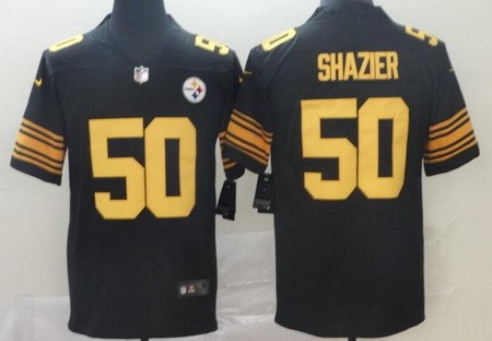 Men's Pittsburgh Steelers #50 Ryan Shazier Limited Black Rush Jersey