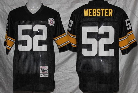 Men's Pittsburgh Steelers #52 Mike Webster Black Throwback Jersey