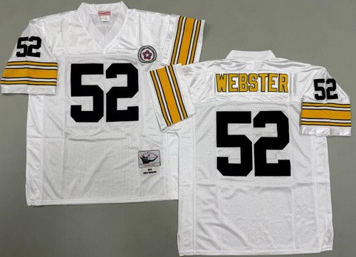 Men's Pittsburgh Steelers #52 Mike Webster White 1975 Throwback Jersey
