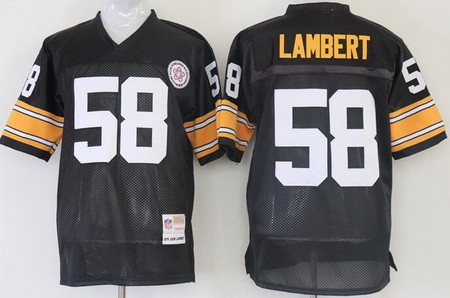 Men's Pittsburgh Steelers #58 Jack Lambert Black Throwback Jersey