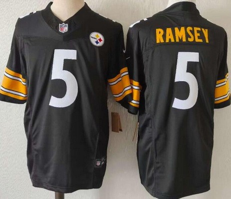 Men's Pittsburgh Steelers #5 Limited Black FUSE Vapor Jersey