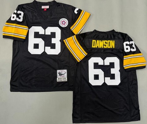 Men's Pittsburgh Steelers #63 Dermontti Dawson Black Throwback Jersey