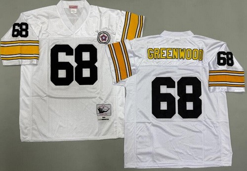 Men's Pittsburgh Steelers #68 LC Greenwood White 1978 Throwback Jersey