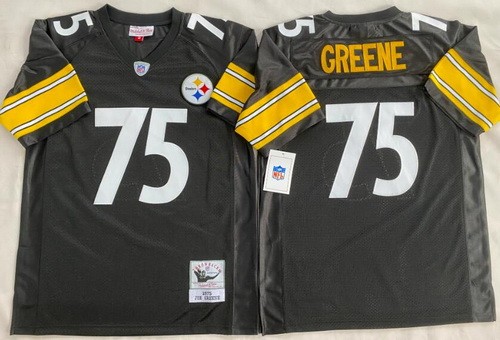Men's Pittsburgh Steelers #75 Joe Greene Black 1975 Throwback Jersey