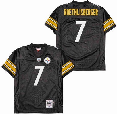 Men's Pittsburgh Steelers #7 Ben Roethlisberger Black 2005 Throwback Jersey