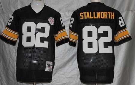 Men's Pittsburgh Steelers #82 John Stallworth Black Throwback Jersey