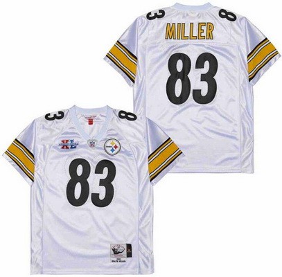 Men's Pittsburgh Steelers #83 Heath Miller White 2005 Super Bowl XL Throwback Jersey