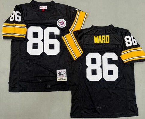 Men's Pittsburgh Steelers #86 Hines Ward Black Alternate 2005 Throwback Jersey