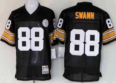 Men's Pittsburgh Steelers #88 Lynn Swann Black Throwback Jersey