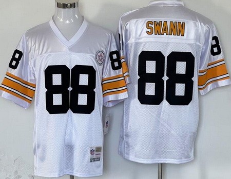 Men's Pittsburgh Steelers #88 Lynn Swann White Throwback Jersey