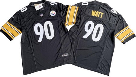Men's Pittsburgh Steelers #90 TJ Watt Limited Black FUSE Vapor Jersey