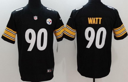Men's Pittsburgh Steelers #90 TJ Watt Limited Black Vapor Untouchable Jersey