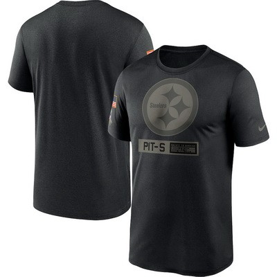 Men's Pittsburgh Steelers Black 2020 Salute To Service T Shirt 316