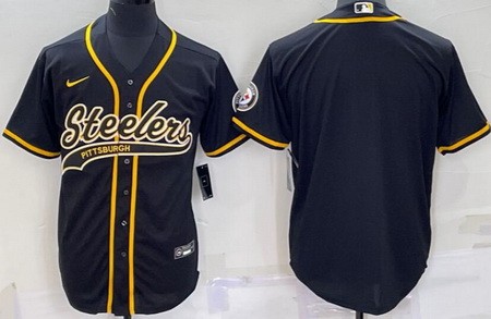 Men's Pittsburgh Steelers Black Baseball Jersey