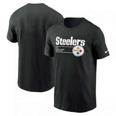 Men's Pittsburgh Steelers Black Division Essential T Shirt