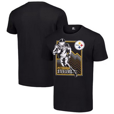 Men's Pittsburgh Steelers Black Graphic Shield Logo T Shirt