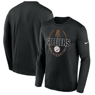 Men's Pittsburgh Steelers Black Icon Legend Performance Long Sleeve T-Shirt