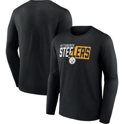 Men's Pittsburgh Steelers Black NFL x Bud Light Long Sleeve T Shirt