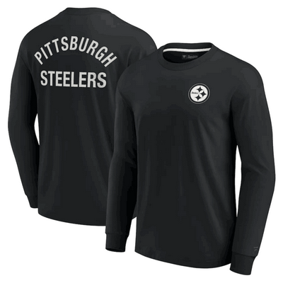 Men's Pittsburgh Steelers Black Super Soft Long Sleeve T Shirt