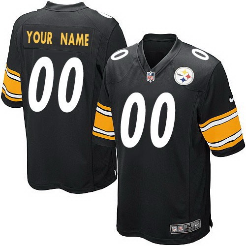Men's Pittsburgh Steelers Customized Game Black Jersey
