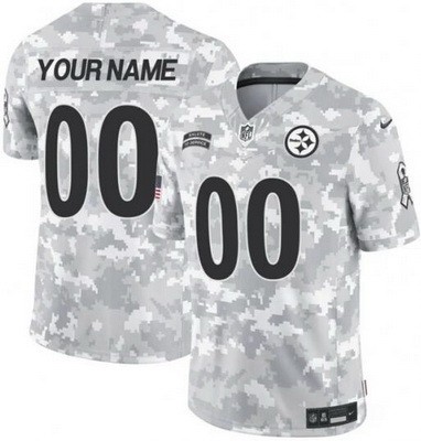 Men's Pittsburgh Steelers Customized Limited Arctic Camo 2024 Salute to Service Jersey