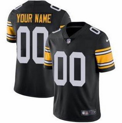 Men's Pittsburgh Steelers Customized Limited Black Alternate Vapor Untouchable Jersey