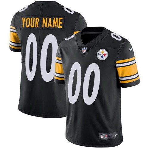 Men's Pittsburgh Steelers Customized Limited Black Vapor Untouchable Jersey