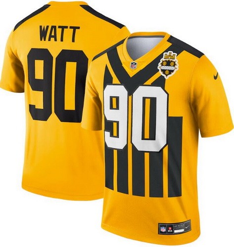 Men's Pittsburgh Steelers Customized Limited Yellow Throwback Vapor Jersey
