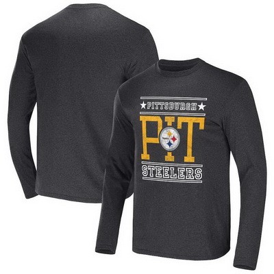 Men's Pittsburgh Steelers Dark Gray NFL x Darius Rucker Collection Long Sleeve T Shirt