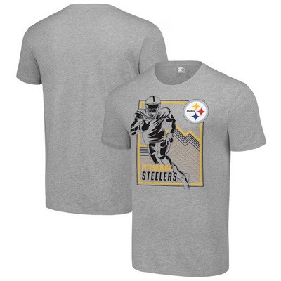 Men's Pittsburgh Steelers Gray Graphic Shield Logo T Shirt