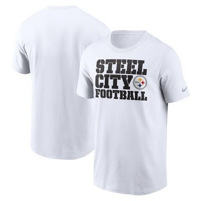 Men's Pittsburgh Steelers White Steel City Local Essential T Shirt