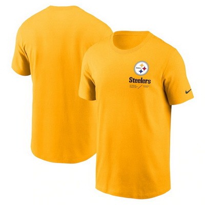 Men's Pittsburgh Steelers Yellow Sideline Infograph Lockup Performance T Shirt