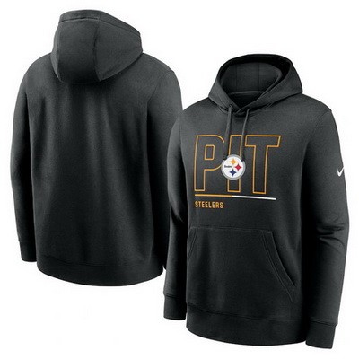 Men's Pittsburgh Steelers black City Code Club Fleece Pullover Hoodie