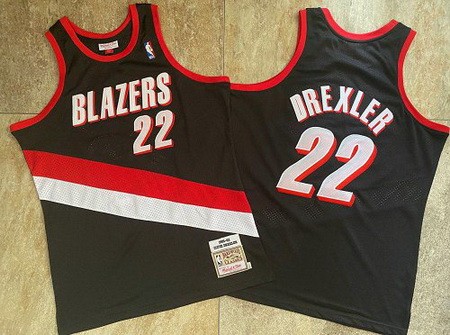 Men's Portland Trail Blazers #22 Clyde Drexler Black 1991 Hollywood Classic Authentic Jersey