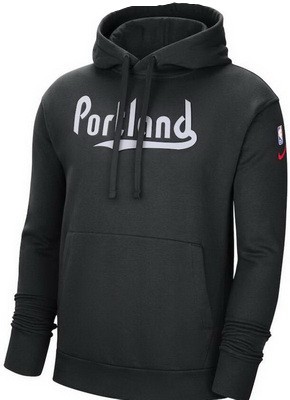 Men's Portland Trail Blazers Black 2021 City Edition Essential Logo Pullover Hoodie