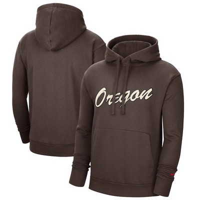Men's Portland Trail Blazers Brown 2021 City Edition Essential Logo Fleece Pullover Hoodie