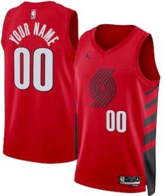 Men's Portland Trail Blazers Custom Red Statement Heat Press Jersey