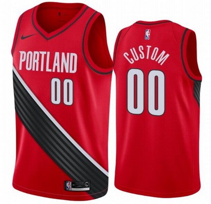 Men's Portland Trail Blazers Custom Red Statement Icon Hot Press Jersey