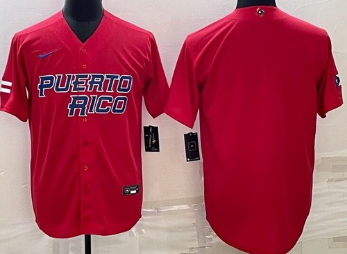 Men's Puerto Rico Blank Red 2023 World Baseball Classic Cool Base Jersey