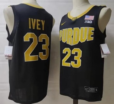 Men's Purdue Boilermakers #23 Jaden Ivey Black College Basketball Jersey